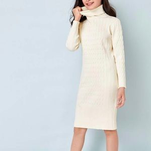 GIRLS Rolled Neck Ivory Sweater Dress 11/12 BNWT